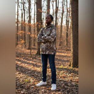 RedHead Youth XL (14-16) Brown & Green Camo Kids Hoodie Hunting Outdoors